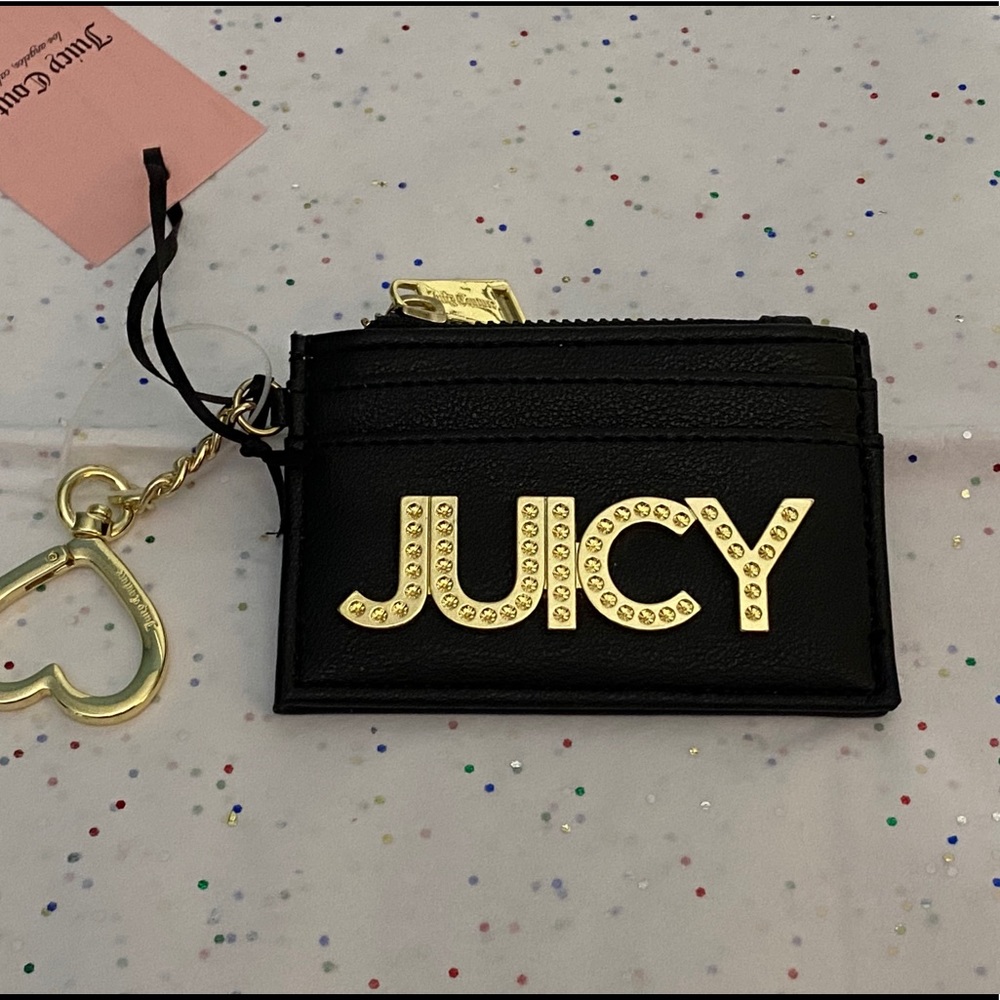 NWT•Juicy Couture Black “Lenny” card case